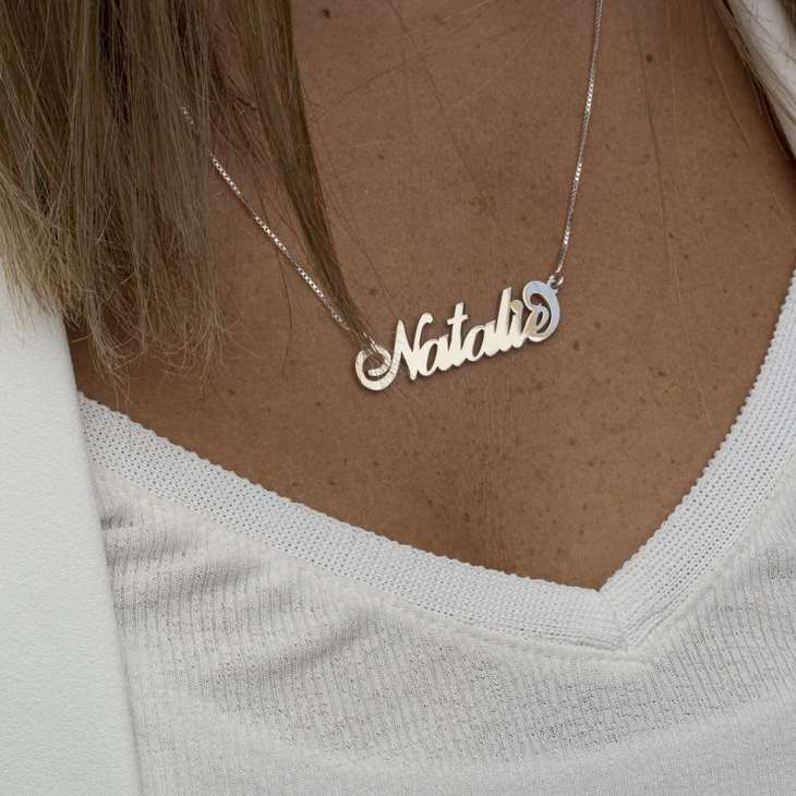 14k Solid Gold Carrie Style Name Necklace 3 Sizes Be Monogrammed