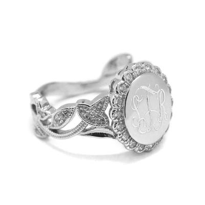 Monogrammed Silver Dome Ring - Hand Engraved, Morrison Smith Jewelers
