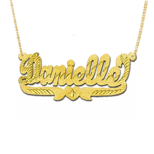 Custom Name Choker Necklace - 1-4 Names Four Nameplates / Gold Vermeil / 16 inch