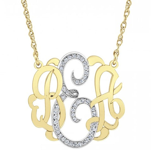 Diamond Classic Monogram Necklace - Be Monogrammed