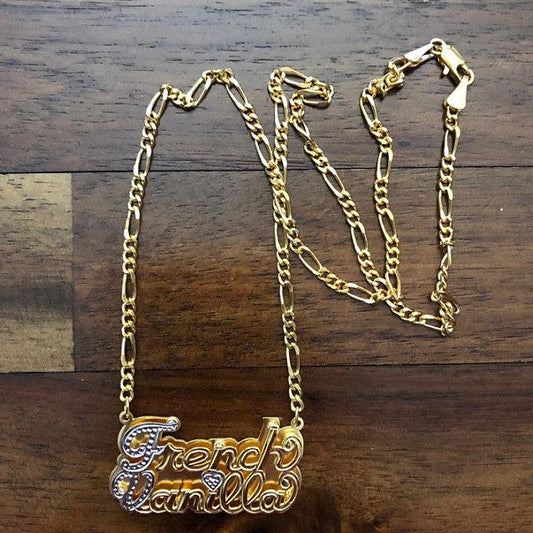 Double Plated Nameplate Necklace - Aubrey O'Day