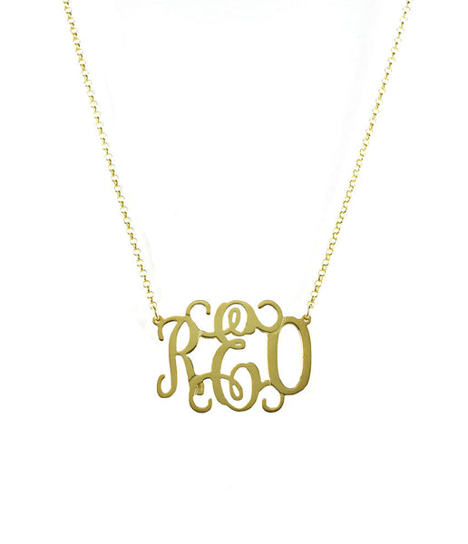 Oval Vine Script Monogram Necklace - Be Monogrammed