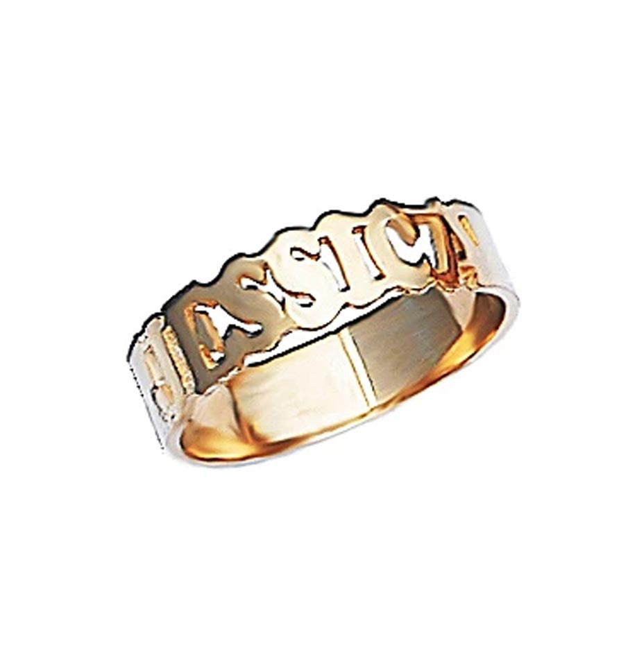 Small Gold Band Name Ring - Be Monogrammed