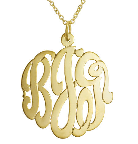 Hand Cut Lace Monogram Necklace