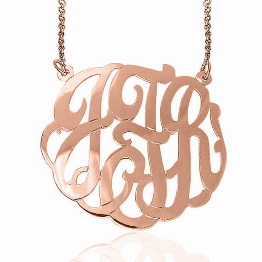 Rose Gold Petite Monogram Split Chain Necklace – Be Monogrammed