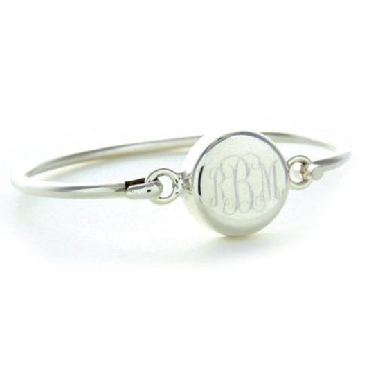 Sterling Silver Monogram Bracelet Round with Rope Edge