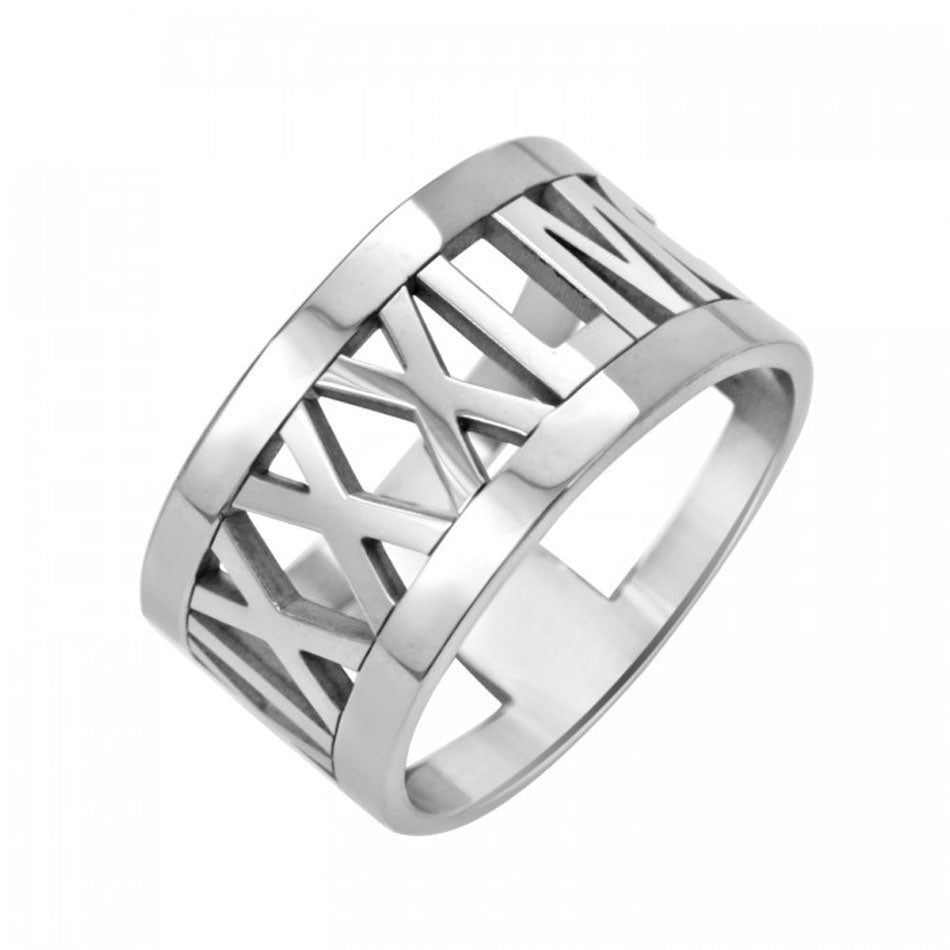 Large Roman Numeral Ring - Be Monogrammed