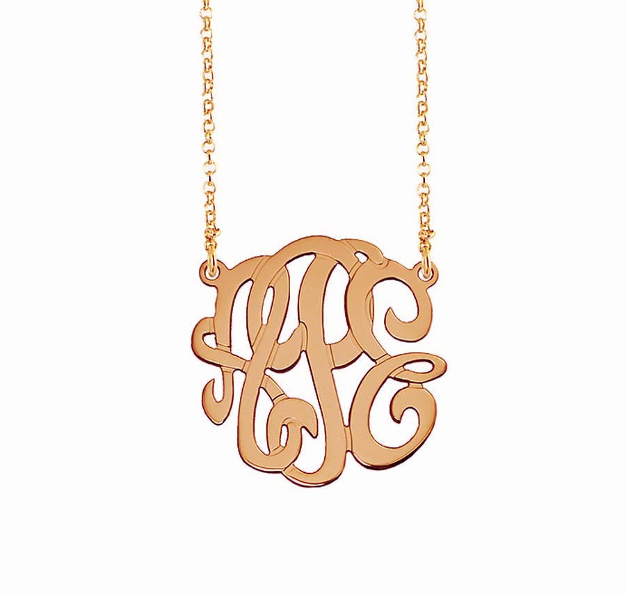 Rose Gold Monogram Necklace - Be Monogrammed