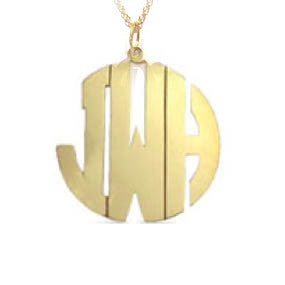 Jane Basch Sterling Silver Monogram Necklace on CZ Station Chain