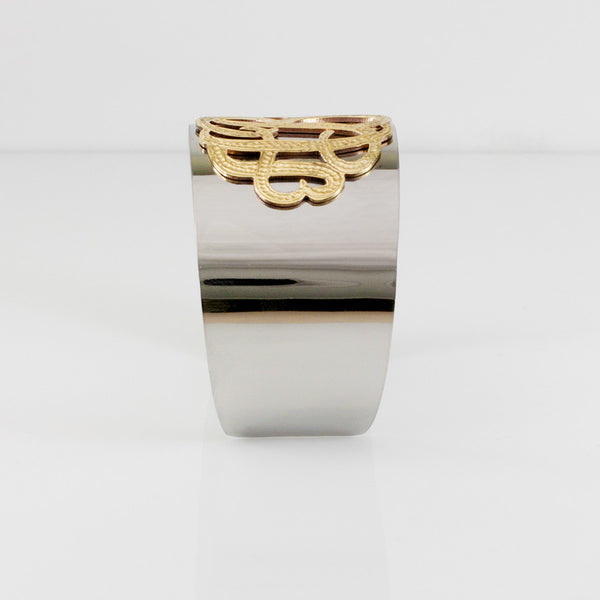 Silver and Gold Monogram Cuff Bracelet - Be Monogrammed
