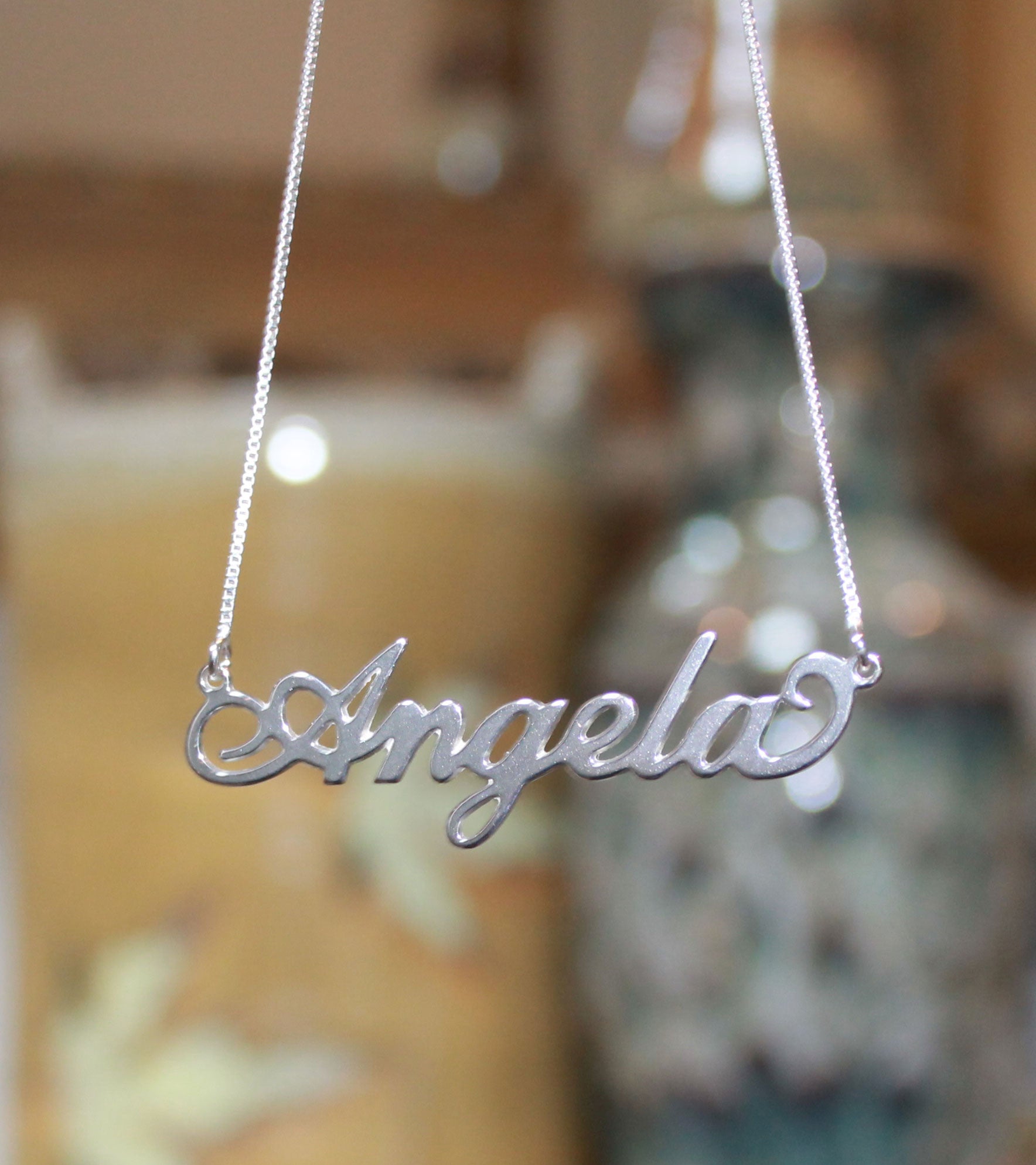 Sterling Silver Name Necklace-Carrie 