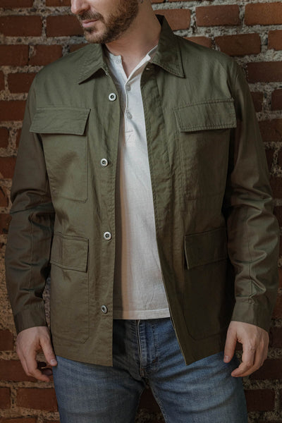 Universal Works - MW Fatigue Jacket In Light Olive Twill