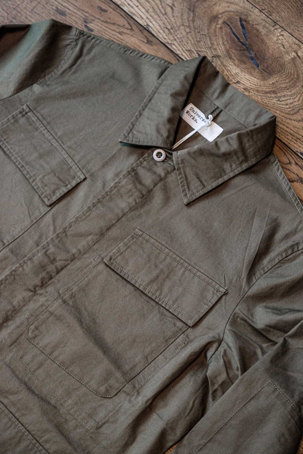 Universal Works MW Fatigue Jacket In Light Olive Twill – The