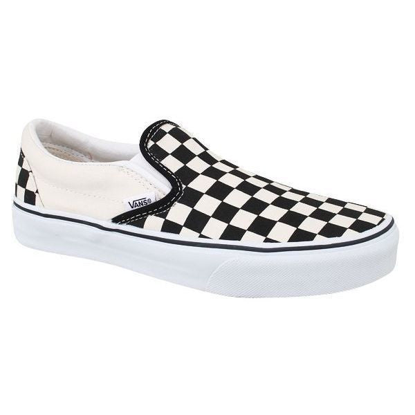 vans slip on checkerboard black white