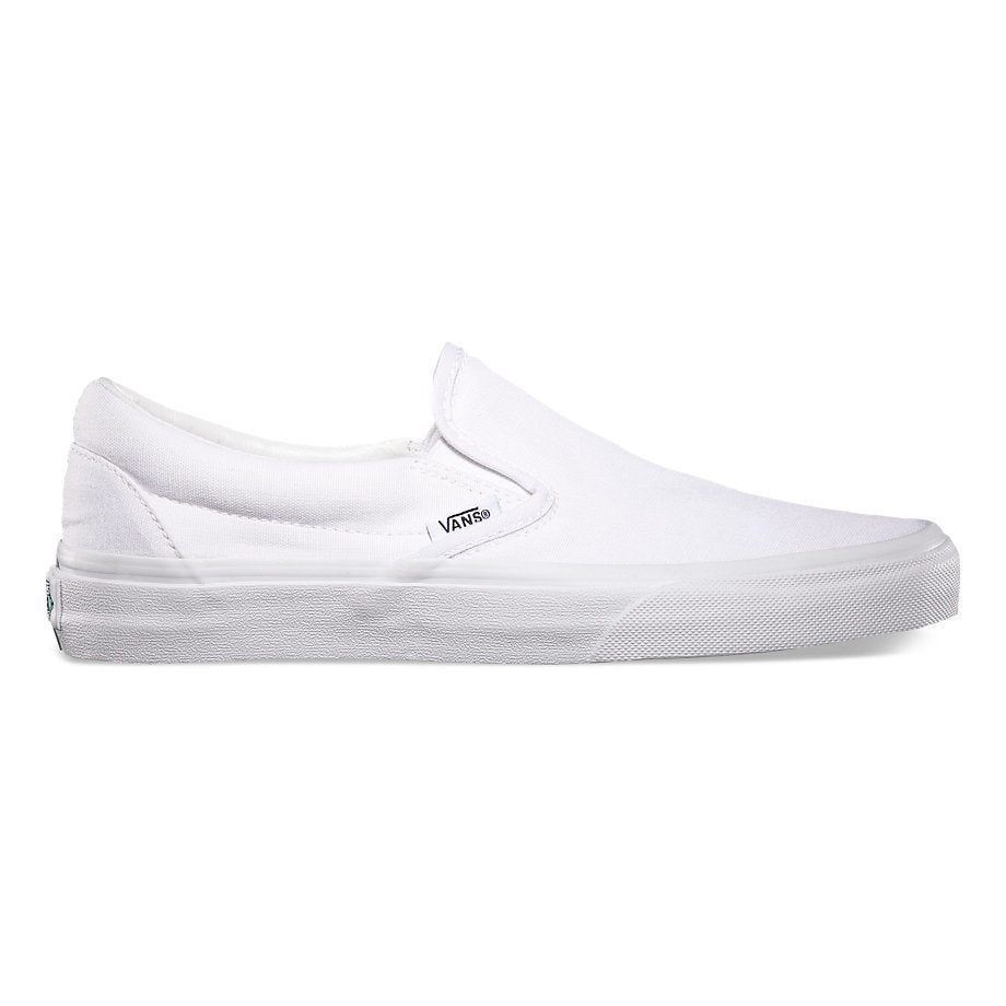 vans slip on true white