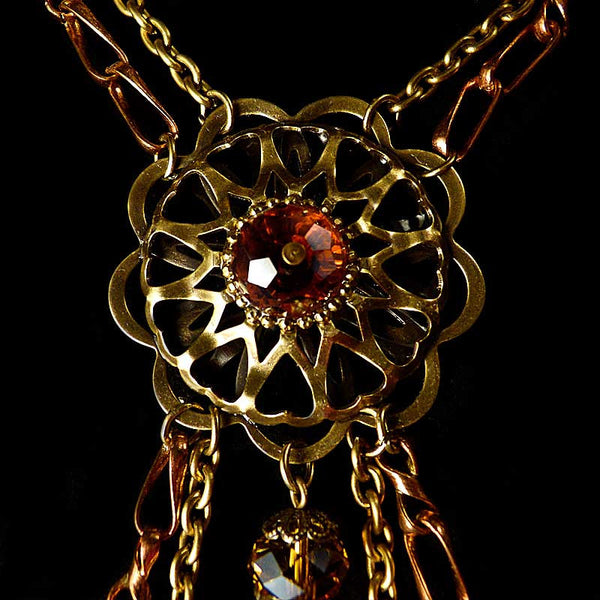Sweet Romance Bronze & Rose Gold Chain Tassle Long Necklace – Alexandra ...