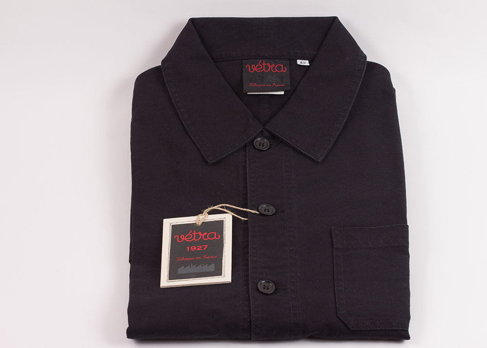 Vetra Washed Cotton Twill Work Jacket | Black | The Shopkeeper Store