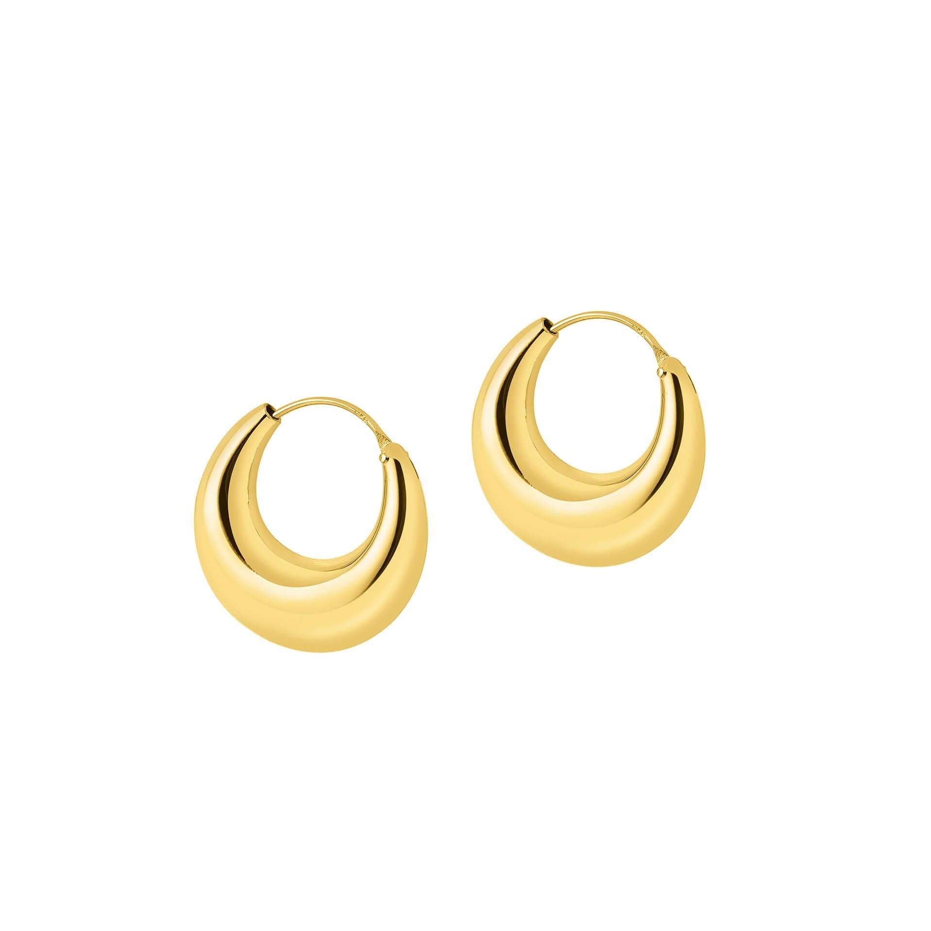 Bold Gold Plated Indian Hoop Earrings
