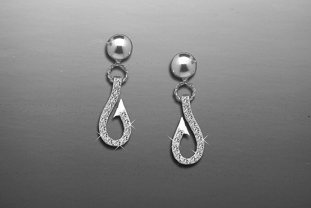 White Gold Diamond Hook Earrings