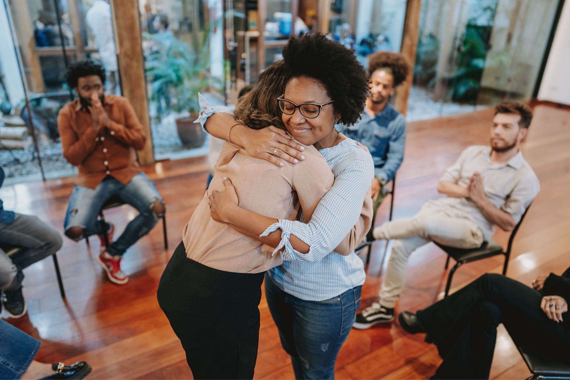 POTS group members provide support to each other.