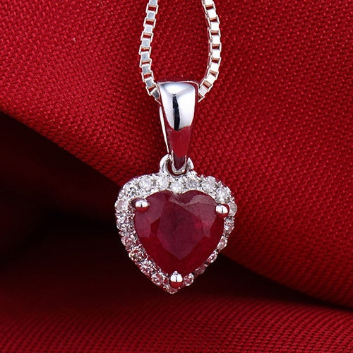 red diamond heart necklace