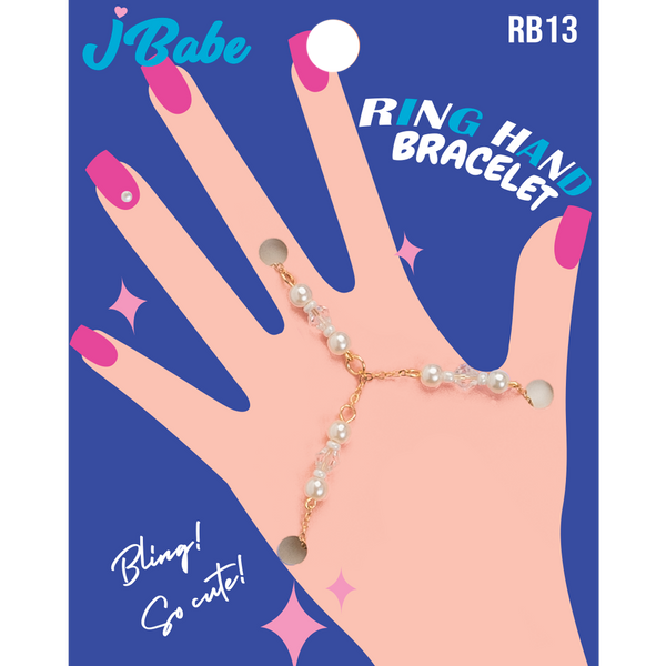 Finger Ring Hand Bracelet - Pearl Cutie