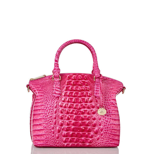 Brahmin Caroline Melbourne Embossed Leather Satchel in Pink