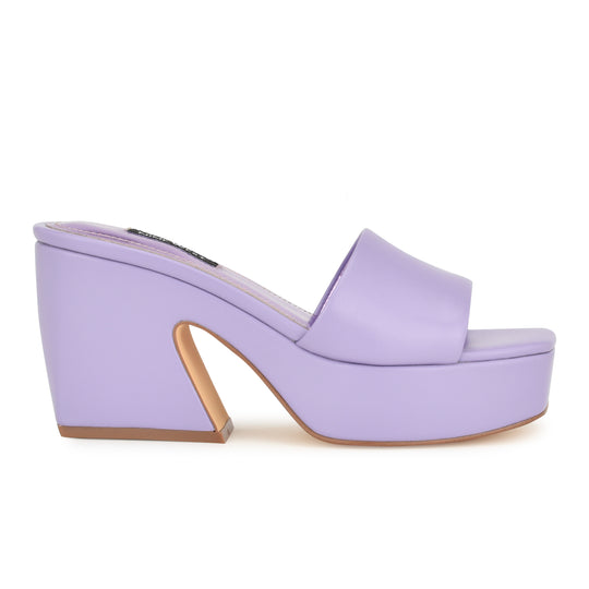 나인웨스트 NINEWEST Oklee Platform Slide Sandals,Lilac