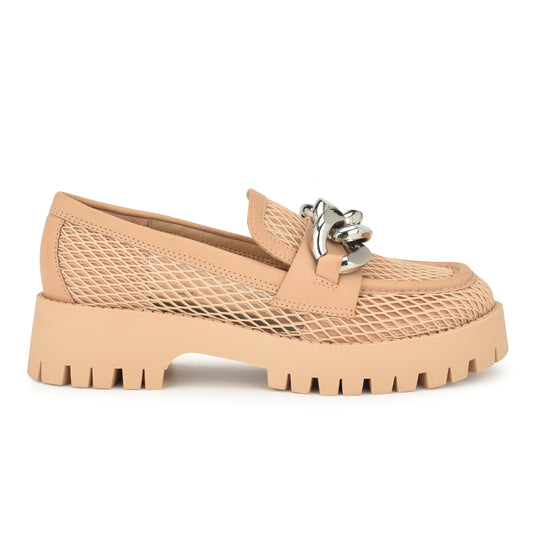 나인웨스트 NINEWEST Afer Mesh Lugsole Loafers,Natural