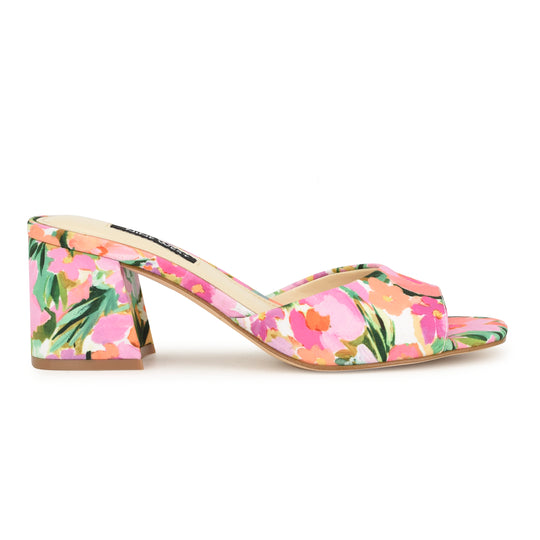 나인웨스트 NINEWEST Gagen Slide Sandals,Pink Floral