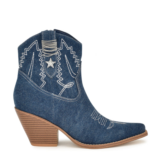 나인웨스트 NINEWEST Nallas Casual Booties,Dark Blue