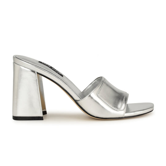 나인웨스트 NINEWEST Iriss Slide Sandals,Silver