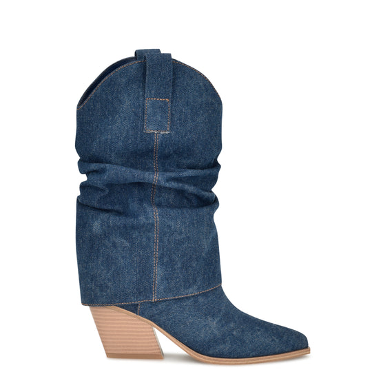 나인웨스트 NINEWEST Wilton Western Boots,Dark Blue