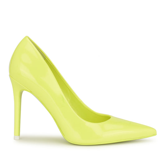 나인웨스트 NINEWEST Fresh Pointy Toe Pumps,Neon Yellow Patent