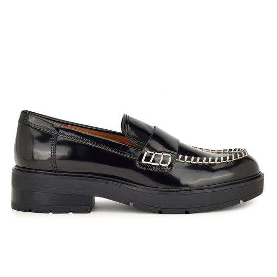 나인웨스트 NINEWEST Kipla Casual Moc Loafers,Black