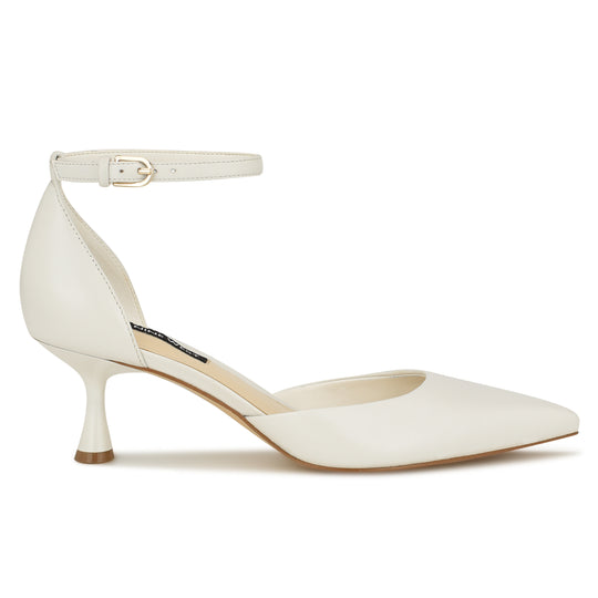 나인웨스트 NINEWEST Racha Ankle Strap Pumps,White