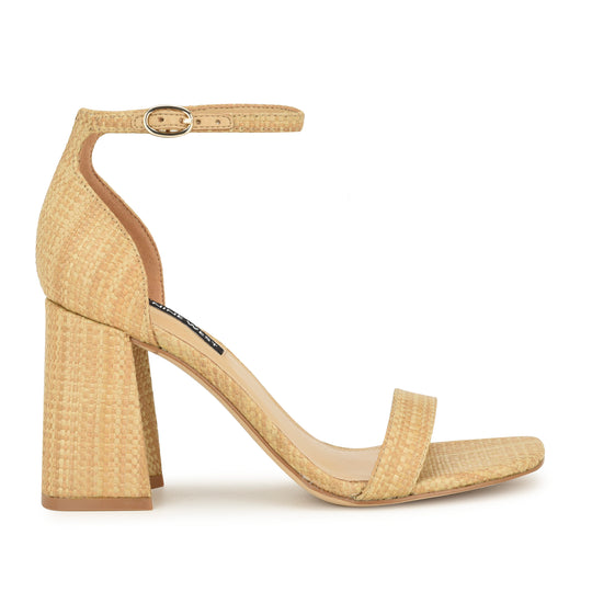 나인웨스트 NINEWEST Ilea Ankle Strap Sandals,Natural Raffia