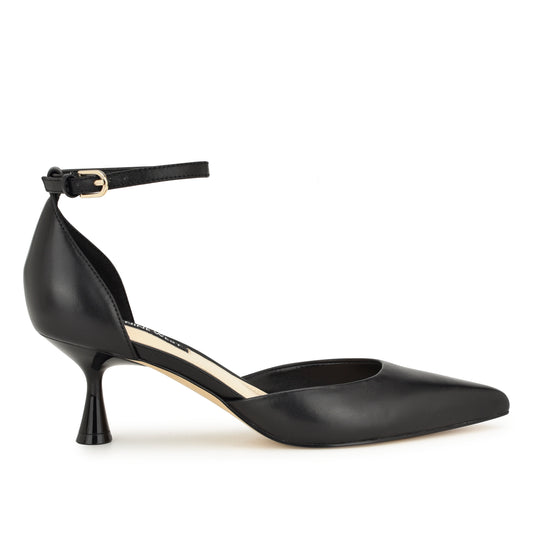 나인웨스트 NINEWEST Racha Ankle Strap Pumps,Black