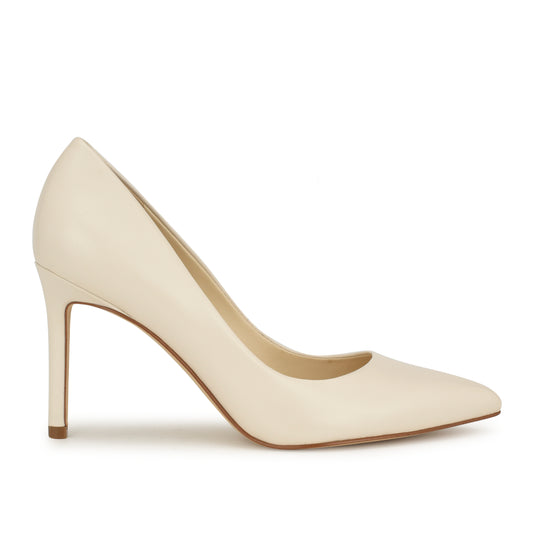 나인웨스트 NINEWEST Ezra Pointy Toe Pumps,Chic Cream Leather