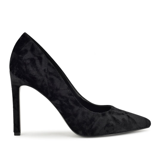 나인웨스트 NINEWEST Tatiana Pointy Toe Pumps,Black Velvet