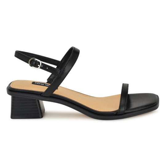 나인웨스트 NINEWEST Purdy Block Heel Sandals,Black