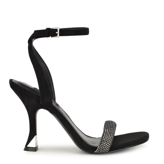 나인웨스트 NINEWEST Nyrah Ankle Strap Sandals,Black