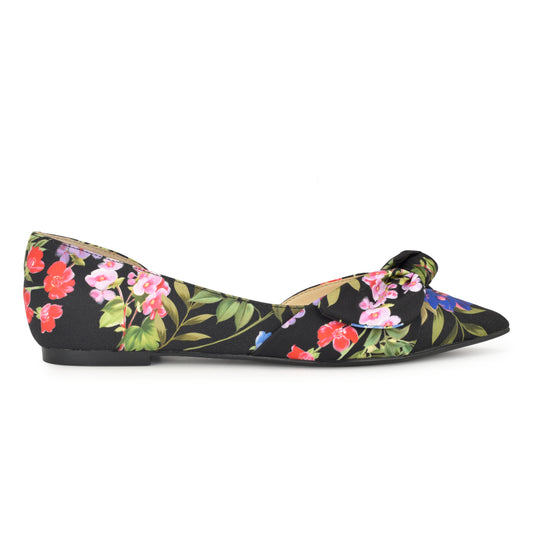 나인웨스트 NINEWEST Bannie dOrsay Flats,Black Floral