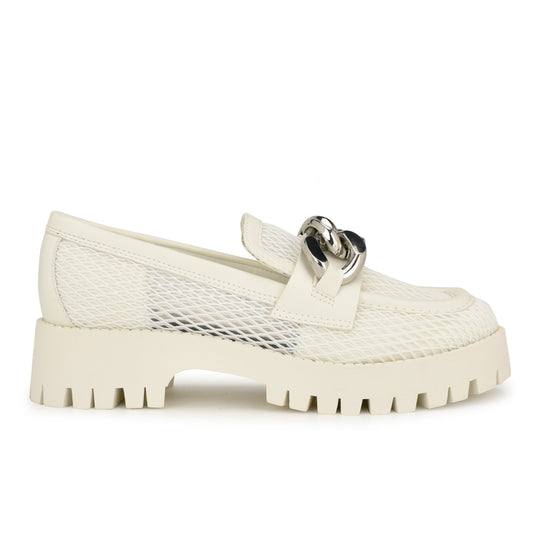 나인웨스트 NINEWEST Afer Mesh Lugsole Loafers,White