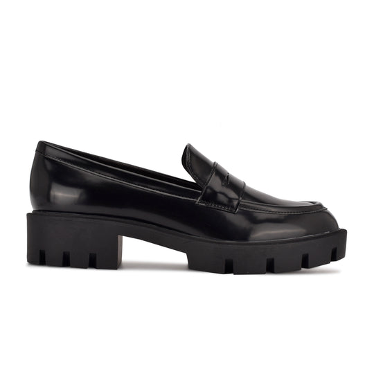 나인웨스트 NINEWEST Maibel Slip-On Loafers,Black/Black