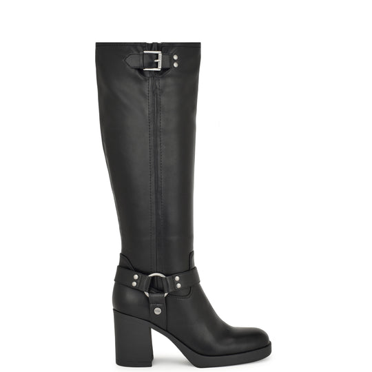 나인웨스트 NINEWEST Caba Heeled Harness Boots,Black