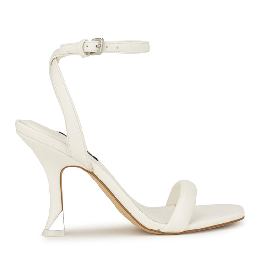 나인웨스트 NINEWEST Nyra Ankle Strap Sandals,White