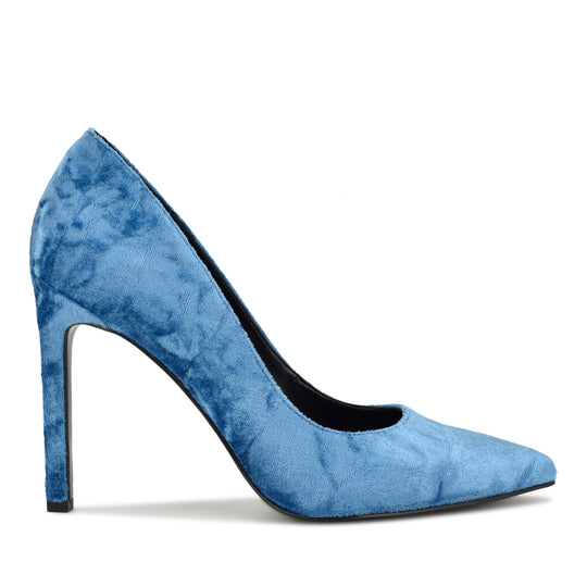 나인웨스트 NINEWEST Tatiana Pointy Toe Pumps,Blue Velvet