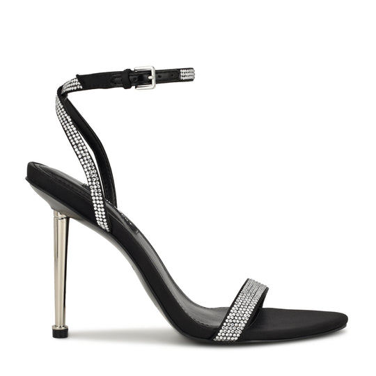 나인웨스트 NINEWEST Reina Ankle Strap Sandals,Black