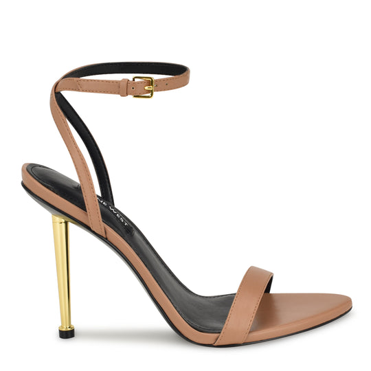 나인웨스트 NINEWEST Reina Ankle Strap Sandals,Medium Natural